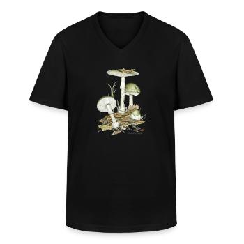 Grüner Knollenblätterpilz - Männer-T-Shirt mit V-Ausschnitt - Schwarz - Vorne - AI Model Male 178 dark (178cm)