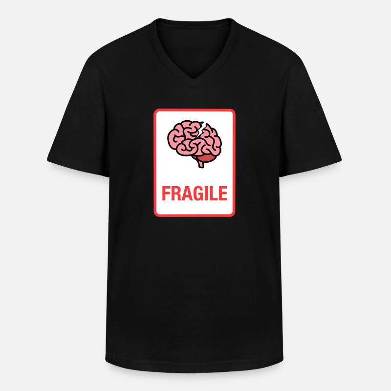 Zerbrechlich - Männer-T-Shirt mit V-Ausschnitt - Schwarz