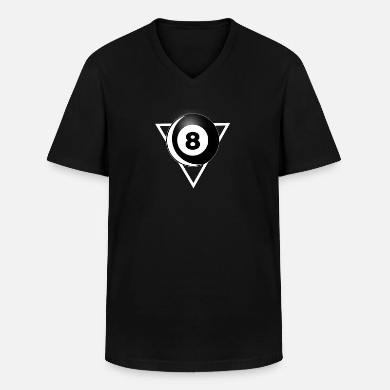 Billiard 8 - Männer-T-Shirt mit V-Ausschnitt - Schwarz