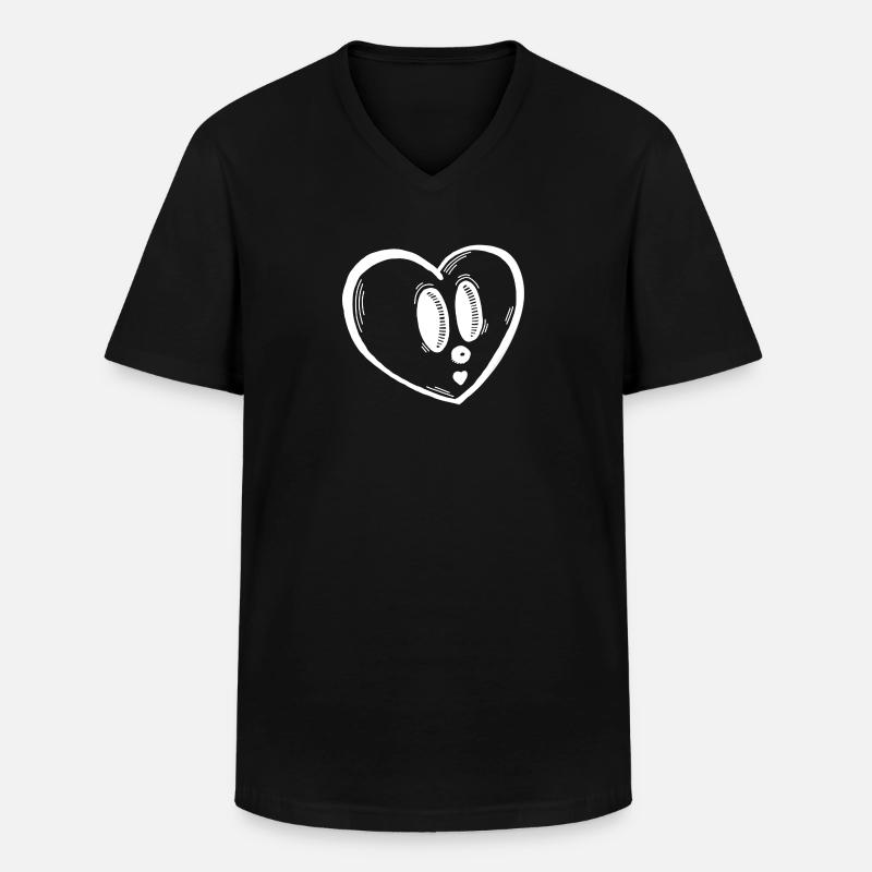 Herz - Männer-T-Shirt mit V-Ausschnitt - Schwarz
