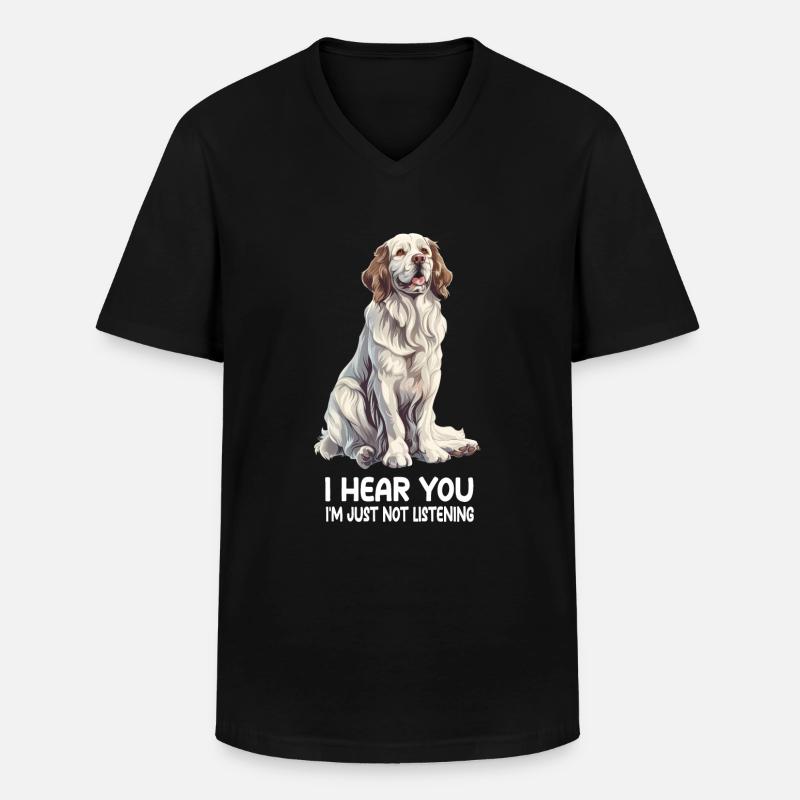 Clumber Spaniel - Männer-T-Shirt mit V-Ausschnitt - Schwarz