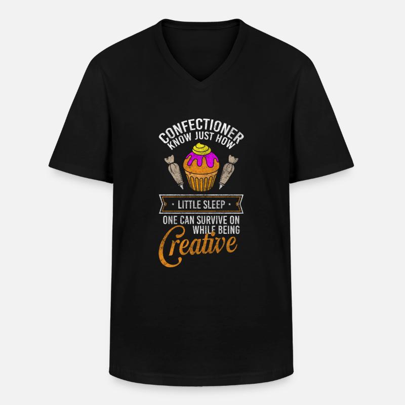 Konditor Backen Törtchen - Männer-T-Shirt mit V-Ausschnitt - Schwarz