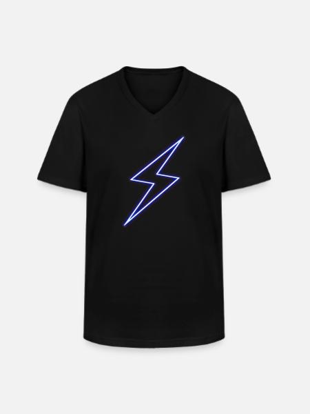 Neon Lightning Bolt - Men's V-Neck T-Shirt - black