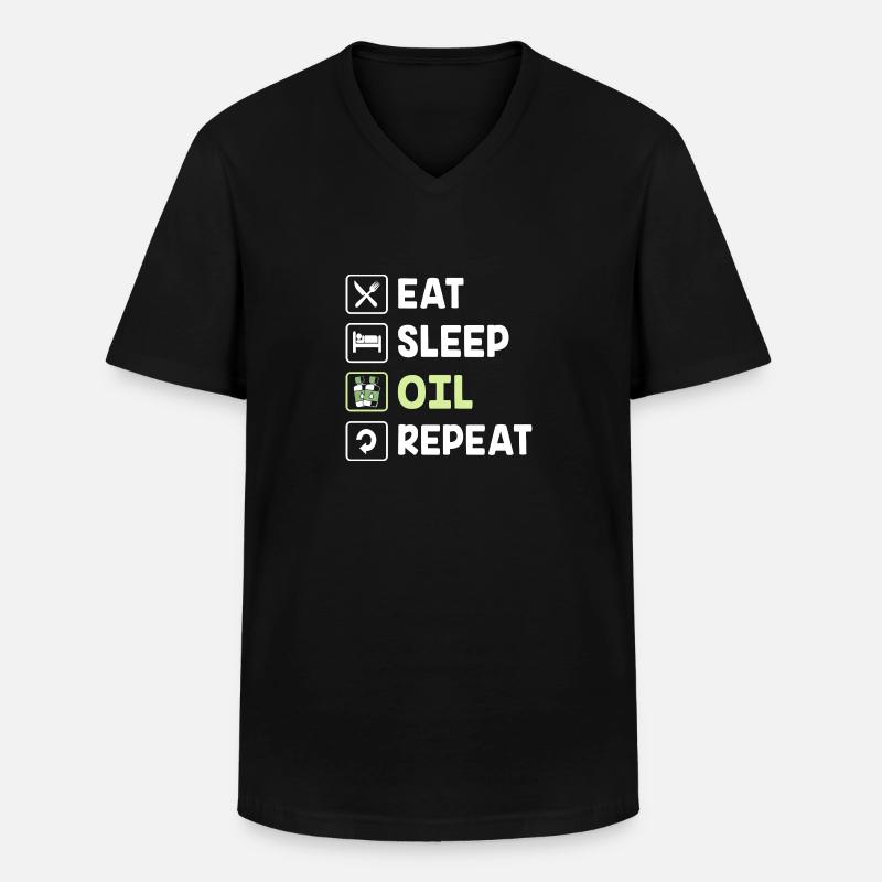 Ätherisches Öl - Männer-T-Shirt mit V-Ausschnitt - Schwarz