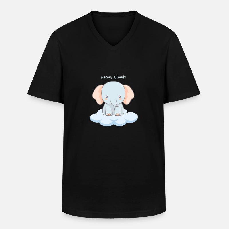 Heavy Clouds - Männer-T-Shirt mit V-Ausschnitt - Schwarz