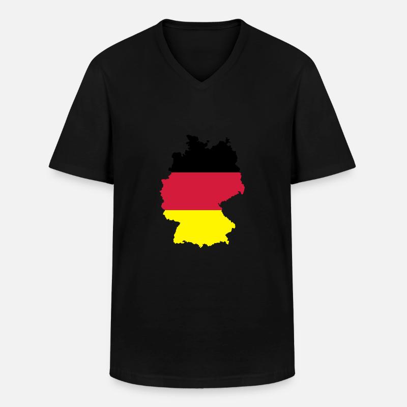 Deutschland - Männer-T-Shirt mit V-Ausschnitt - Schwarz