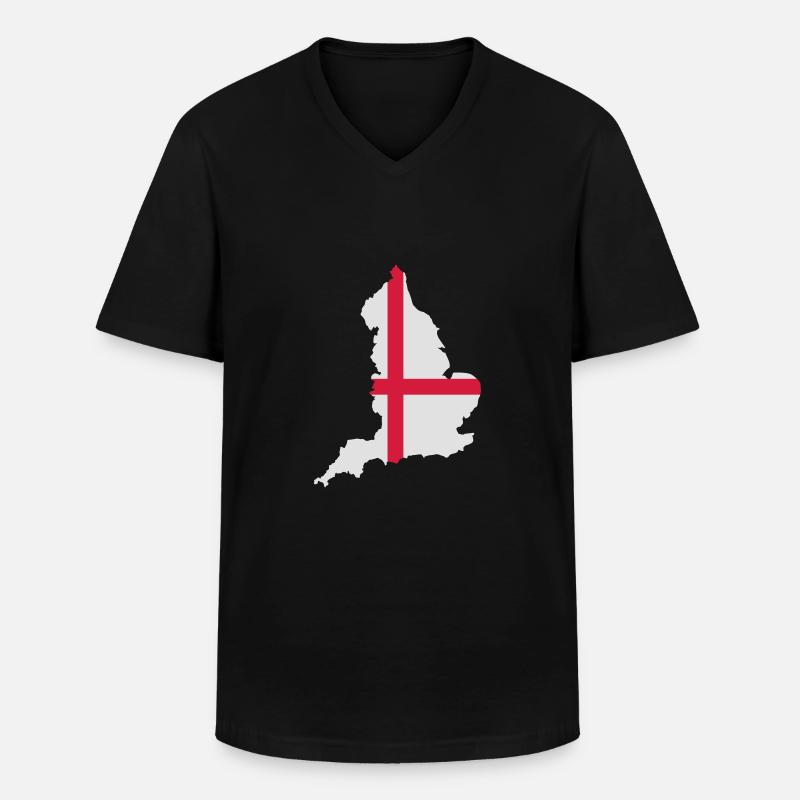 England - Men's V-Neck T-Shirt - black
