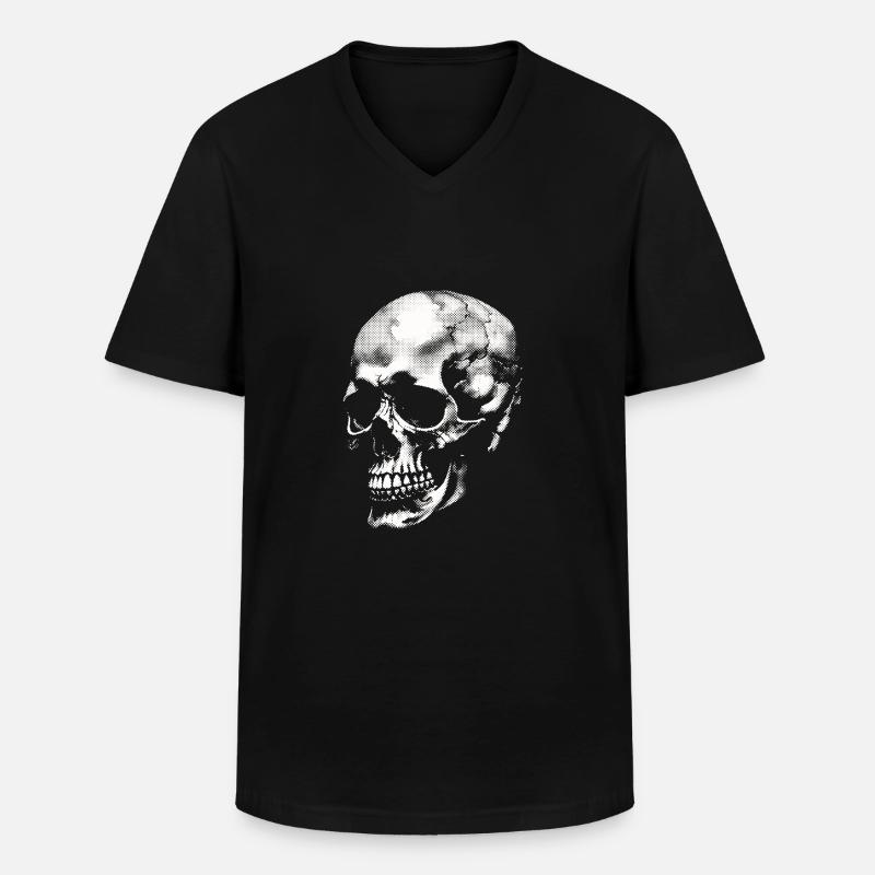 Skull - Männer-T-Shirt mit V-Ausschnitt - Schwarz