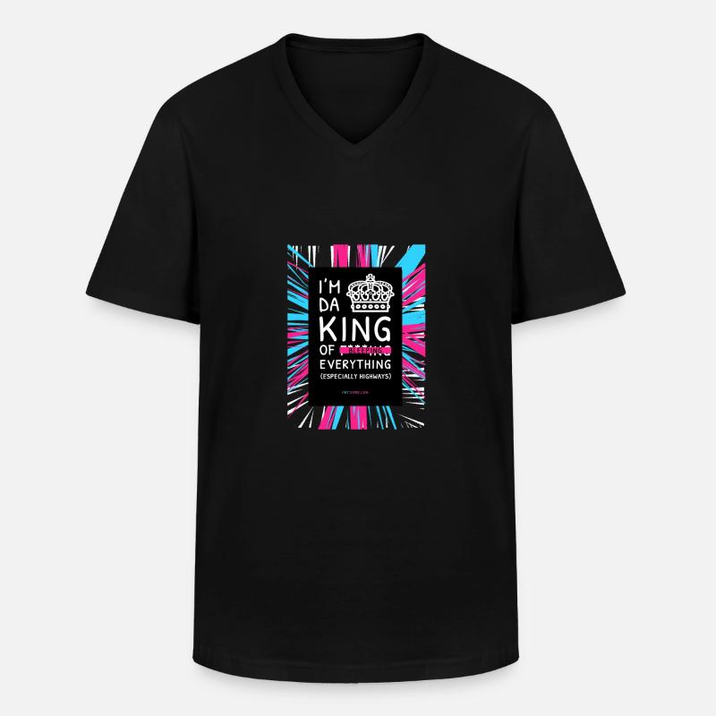 ICH BIN DA KING - Männer-T-Shirt mit V-Ausschnitt - Schwarz