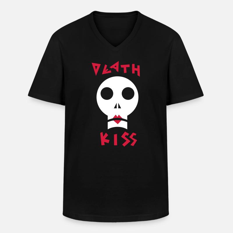 Todeskuss (anpassbare Farben) - Männer-T-Shirt mit V-Ausschnitt - Schwarz