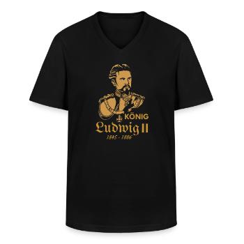König Ludwig Bayern Geschenk - Männer-T-Shirt mit V-Ausschnitt - Schwarz - Vorne - AI Model Male 178 dark (178cm)