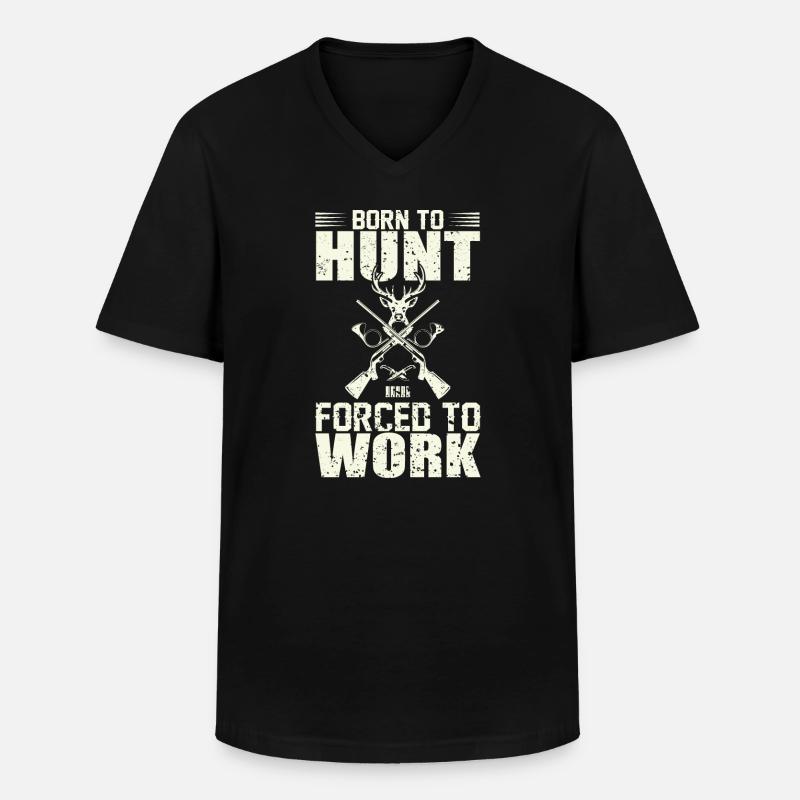 Jäger - Männer-T-Shirt mit V-Ausschnitt - Schwarz