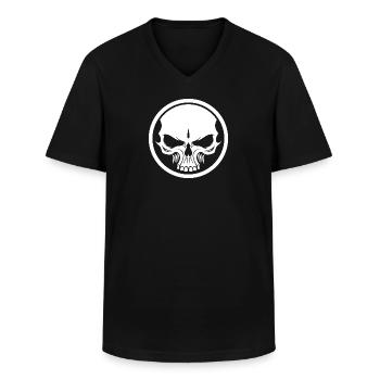 Vilain crâne de mort - T-shirt col V Homme - noir - Devant - AI Model Male 178 dark (178cm)