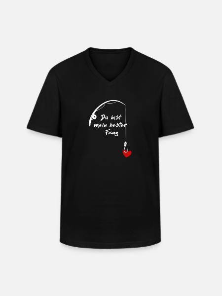Du bist mein bester Fang - Männer-T-Shirt mit V-Ausschnitt - Schwarz