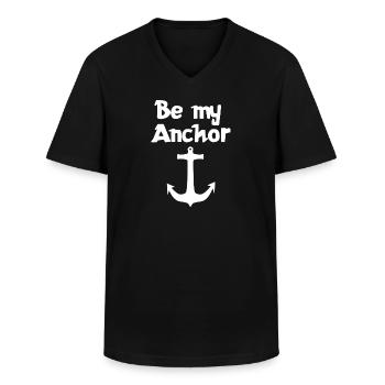 Soyez mon point d’ancrage | | relationnelle Cher | Association - T-shirt col V Homme - noir - Devant - AI Model Male 178 dark (178cm)