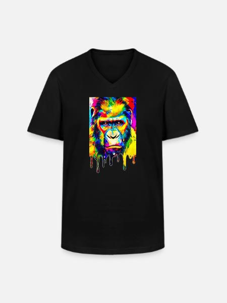 Urban Gorilla - Graffiti Art - Men's V-Neck T-Shirt - black