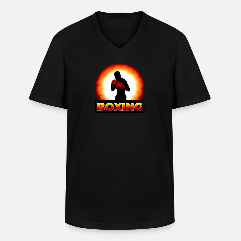 Boxen - Männer-T-Shirt mit V-Ausschnitt - Schwarz