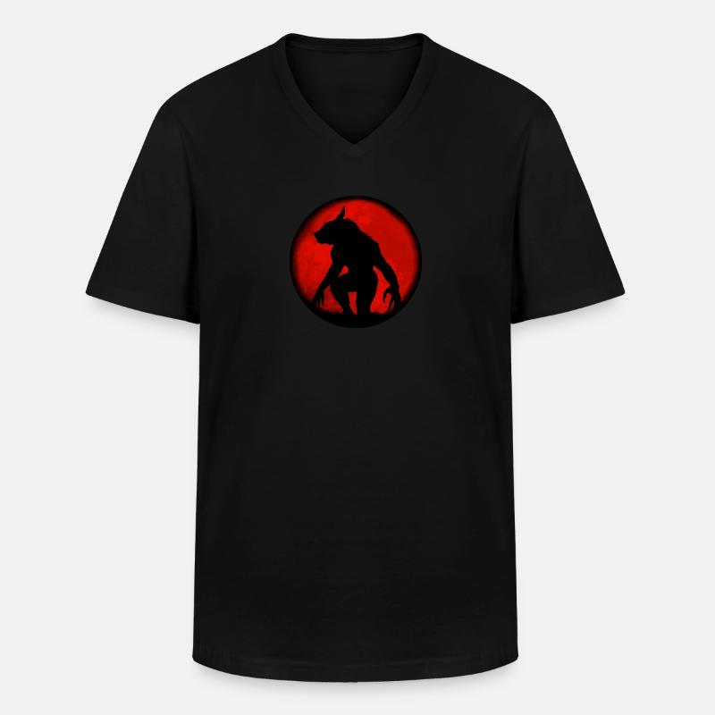 Fenris Werwolf - Männer-T-Shirt mit V-Ausschnitt - Schwarz
