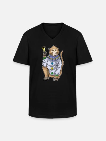 Monkey Clown Clown Horn - Men's V-Neck T-Shirt - black