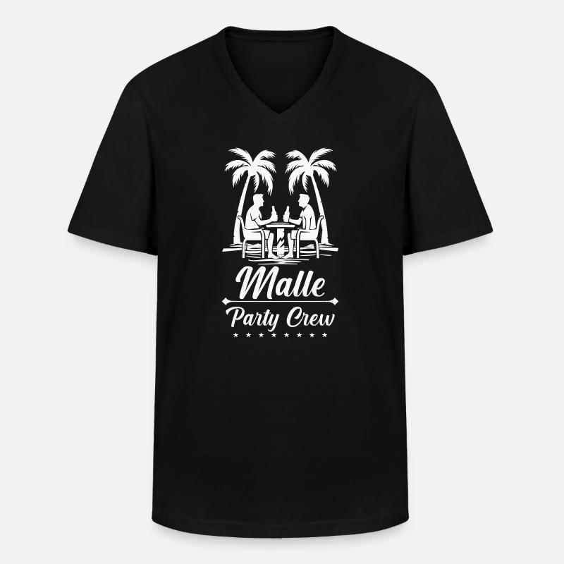 Malle Party Crew - Männer-T-Shirt mit V-Ausschnitt - Schwarz