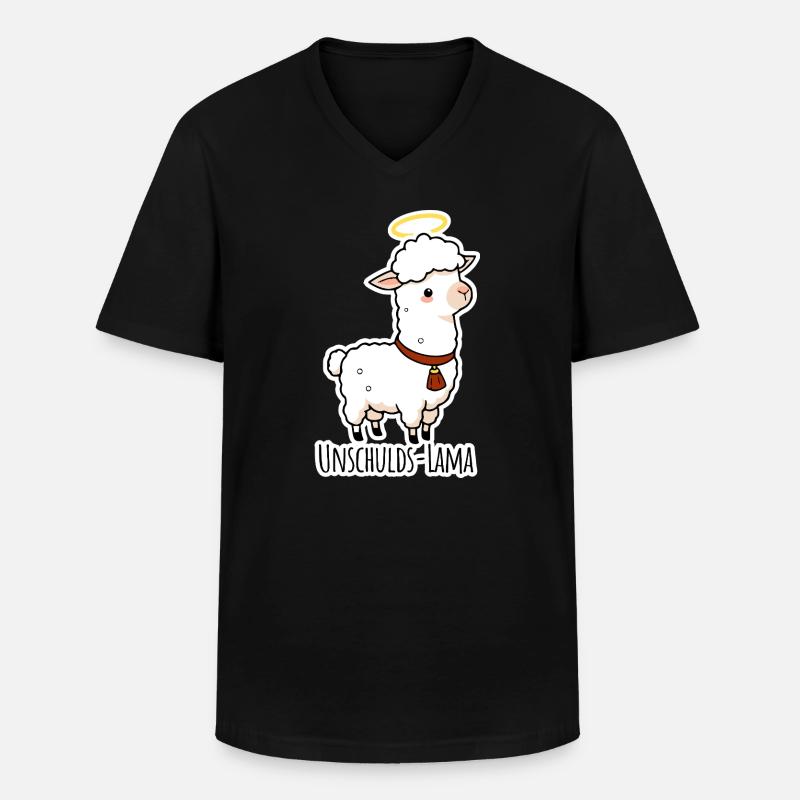 Unschulds-Lama hat es nicht getan - Männer-T-Shirt mit V-Ausschnitt - Schwarz