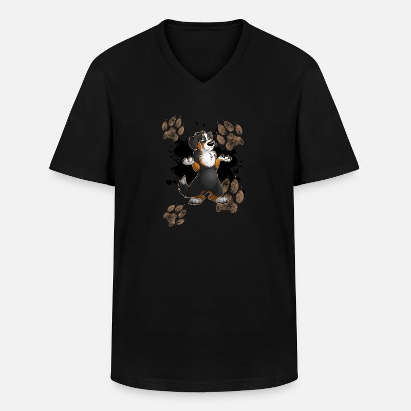 Muddy Paws / Dreckspfötchen - Männer-T-Shirt mit V-Ausschnitt - Schwarz