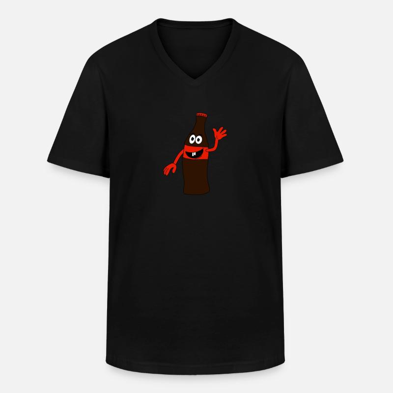 Cola Flasche - Männer-T-Shirt mit V-Ausschnitt - Schwarz