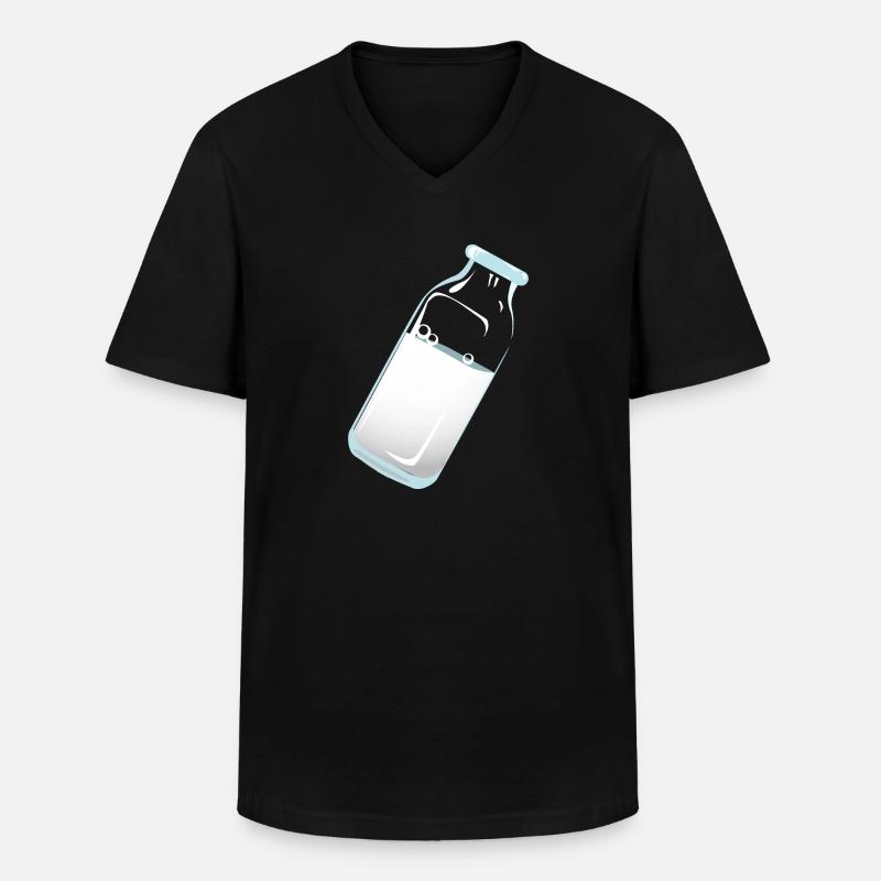 Milch - Männer-T-Shirt mit V-Ausschnitt - Schwarz