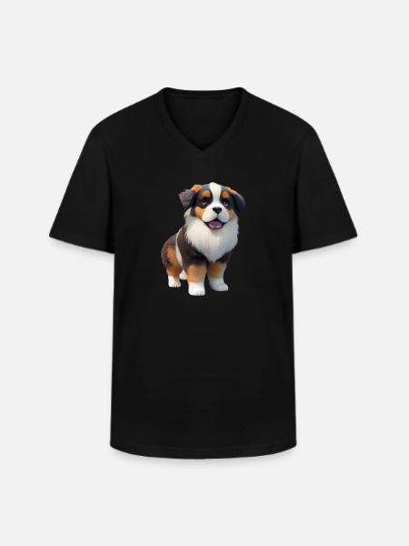 Bouvier Bernois - Bouvier Bernois - T-shirt col V Homme - noir