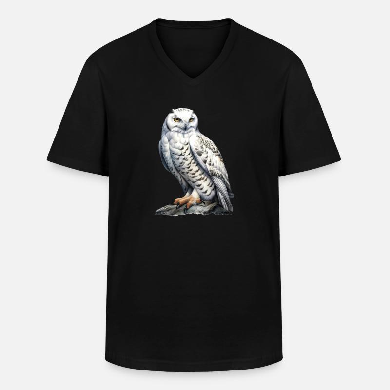 SnowyOwl 03 - Männer-T-Shirt mit V-Ausschnitt - Schwarz