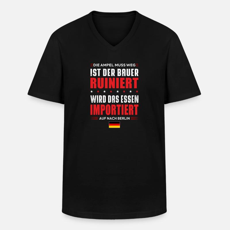 Ist der Bauer ruiniert - Männer-T-Shirt mit V-Ausschnitt - Schwarz