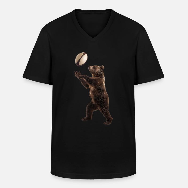 Tragen - Männer-T-Shirt mit V-Ausschnitt - Schwarz