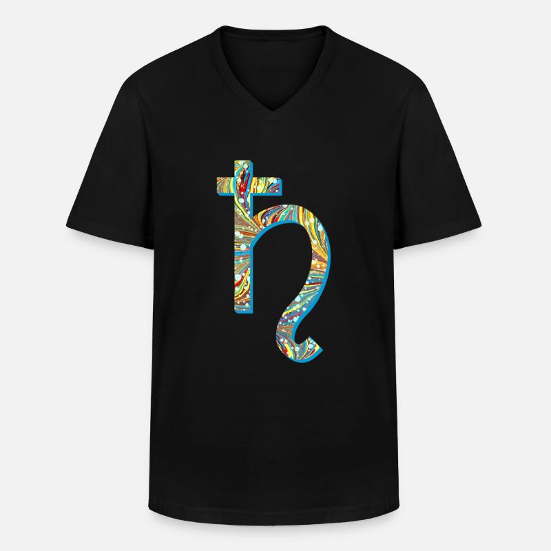 saturn e 201 - Männer-T-Shirt mit V-Ausschnitt - Schwarz