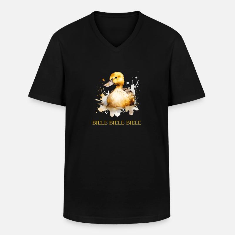 BIELE BIELE BIELE - Männer-T-Shirt mit V-Ausschnitt - Schwarz