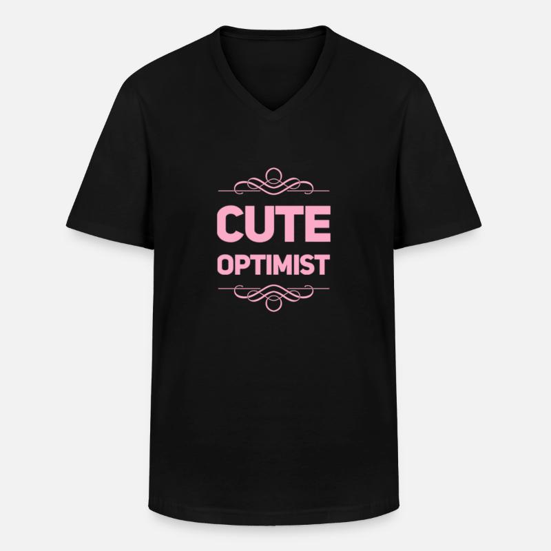 Cute Optimist - Männer-T-Shirt mit V-Ausschnitt - Schwarz