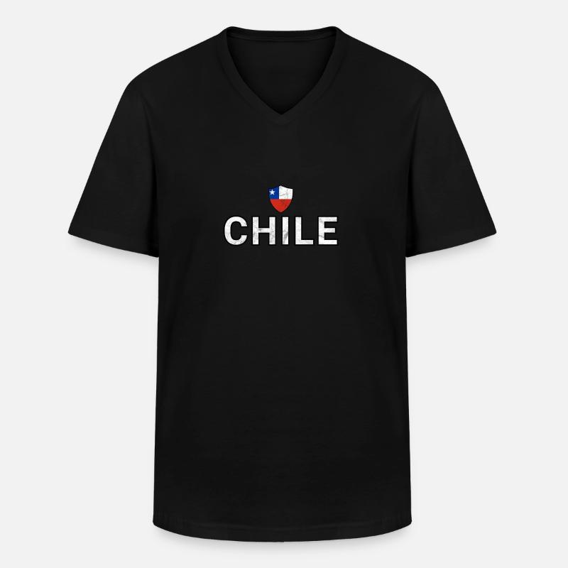 Chile - Männer-T-Shirt mit V-Ausschnitt - Schwarz