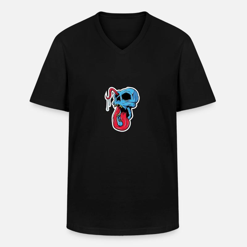 Schädel - odissé - Männer-T-Shirt mit V-Ausschnitt - Schwarz