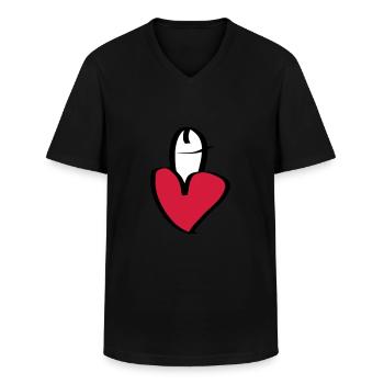 Ich liebe Penisse - I love penises - Männer-T-Shirt mit V-Ausschnitt - Schwarz - Vorne - AI Model Male 178 dark (178cm)