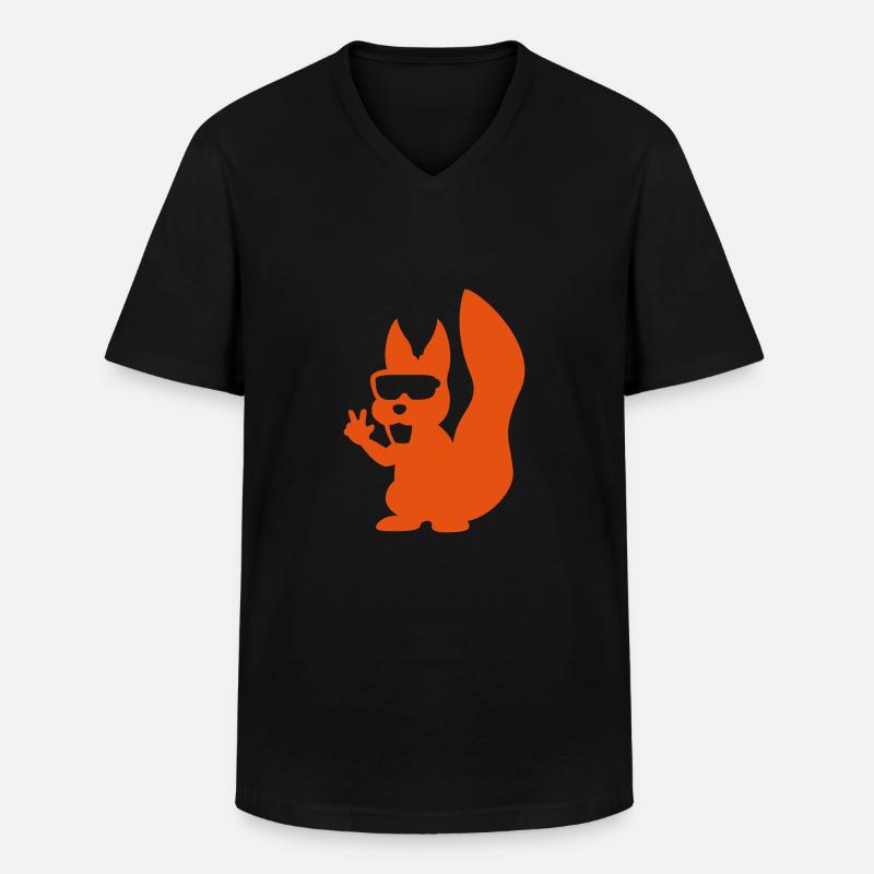 Cooles Eichhörnchen - Männer-T-Shirt mit V-Ausschnitt - Schwarz
