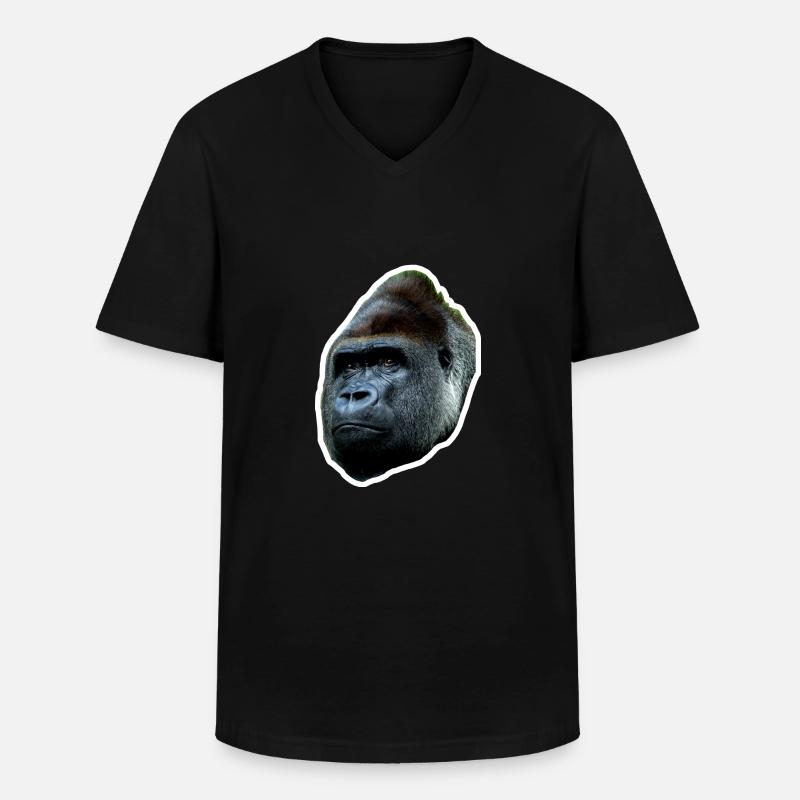 Gorilla cool simple - Männer-T-Shirt mit V-Ausschnitt - Schwarz