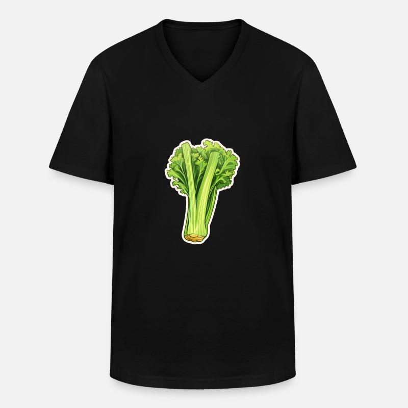 Céleri ou branche de céleri - T-shirt col V Homme - noir