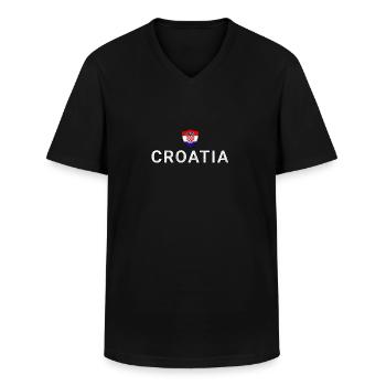 Kroatien - Männer-T-Shirt mit V-Ausschnitt - Schwarz - Vorne - AI Model Male 178 dark (178cm)