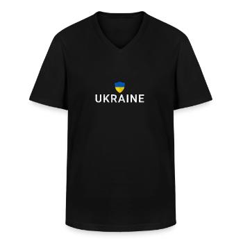 Ukraine - T-shirt col V Homme - noir - Devant - AI Model Male 178 dark (178cm)