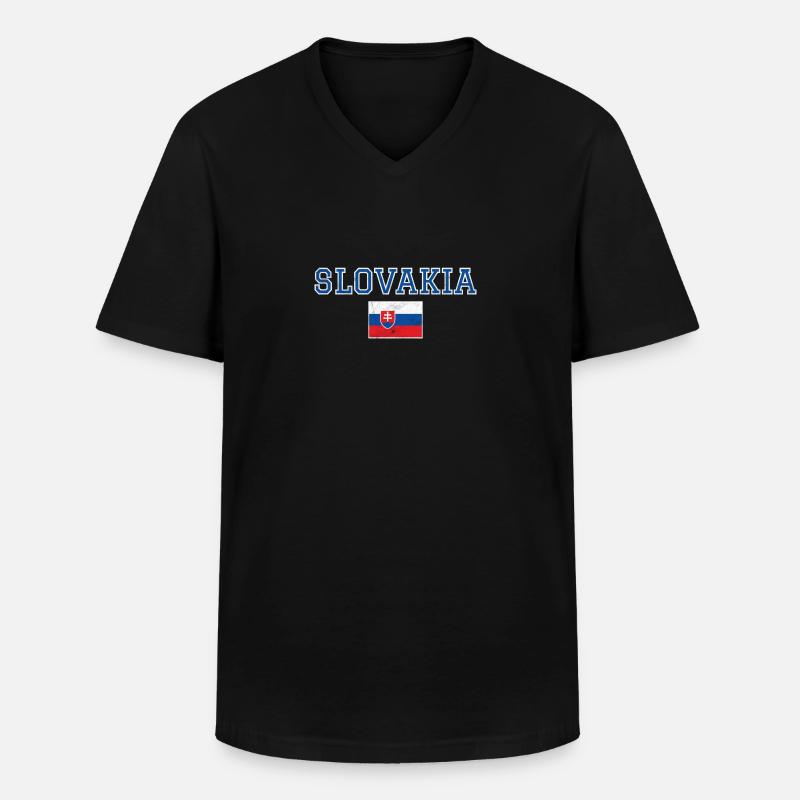 Slowakei - Männer-T-Shirt mit V-Ausschnitt - Schwarz