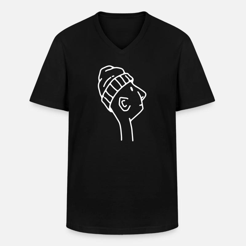 Komischer Typ - Männer-T-Shirt mit V-Ausschnitt - Schwarz