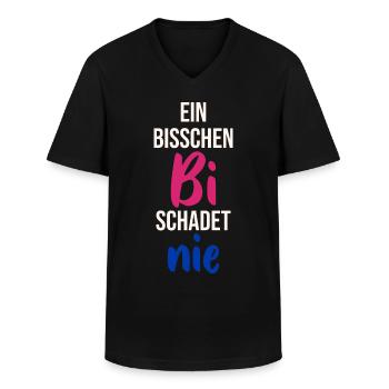 Ein bisschen Bi schadet nue Pansex Spruch Farben - Männer-T-Shirt mit V-Ausschnitt - Schwarz - Vorne - AI Model Male 178 dark (178cm)
