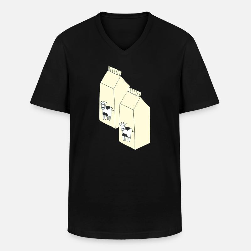 tetrapack milch - Männer-T-Shirt mit V-Ausschnitt - Schwarz