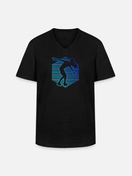Herren Roller Skates Rollerskate Rollschuh - Männer-T-Shirt mit V-Ausschnitt - Schwarz