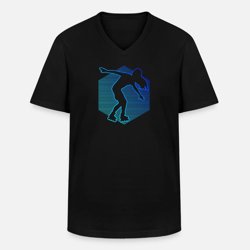 Herren Roller Skates Rollerskate Rollschuh - Männer-T-Shirt mit V-Ausschnitt - Schwarz