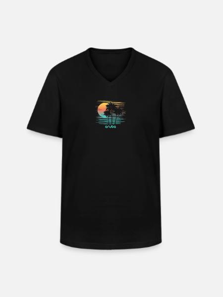 Aruba Stylish Souvenir Vacation - Men's V-Neck T-Shirt - black